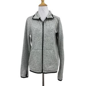Nike Jacket Women L Large Grey Full Zip Mock Therma Fit Fleece Thumbhole Running